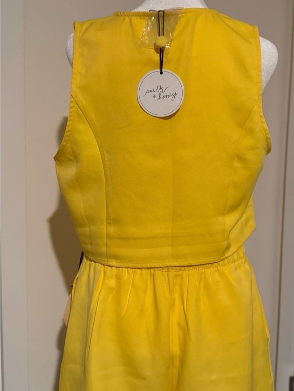 Bright Yellow Sleeveless Vest & shorts Set - Women's Two-Piece - Picture 4 of 6